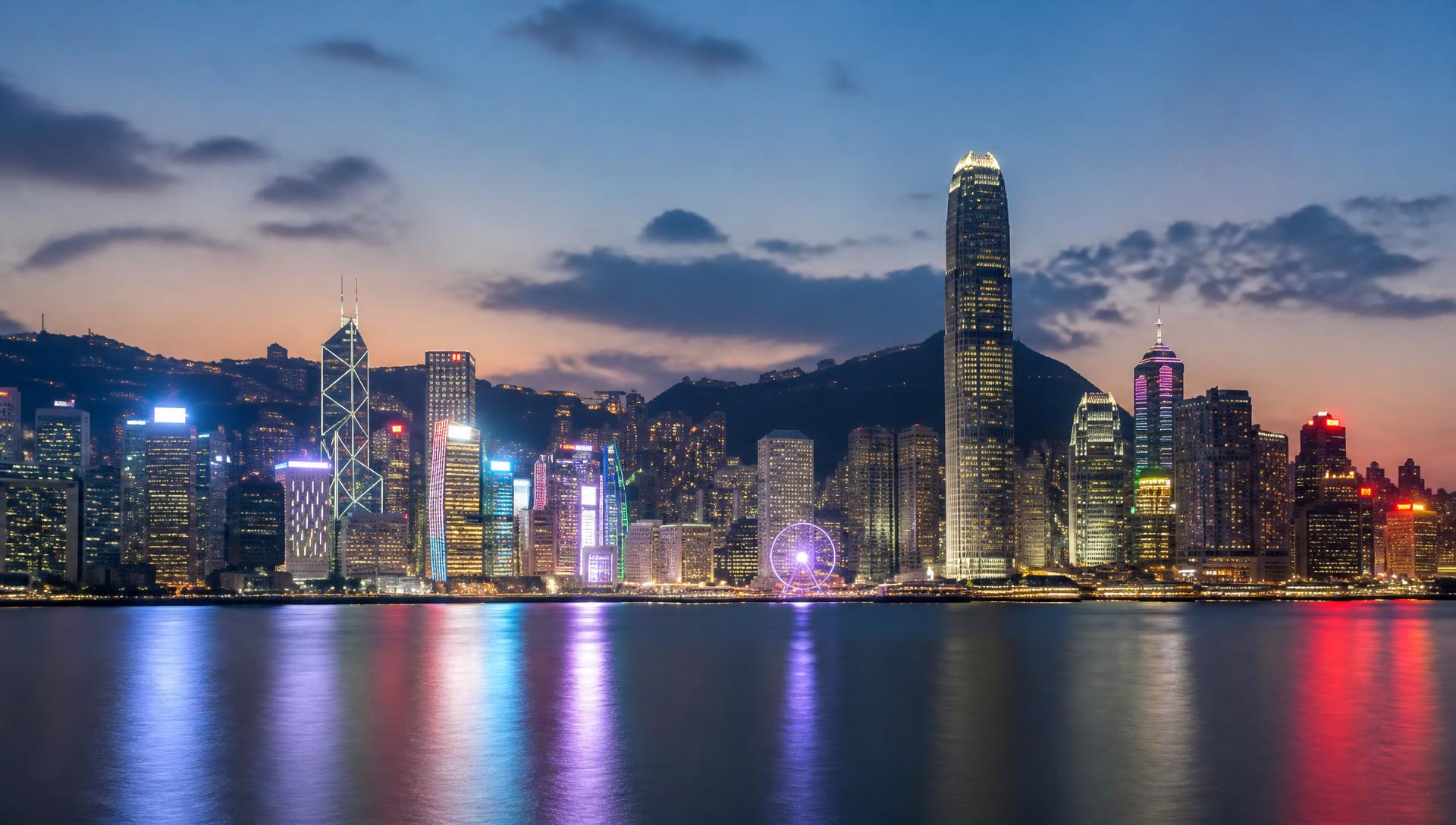 Hong Kong Victoria Harbour skyline at dusk — Jufu Energy Hong Kong